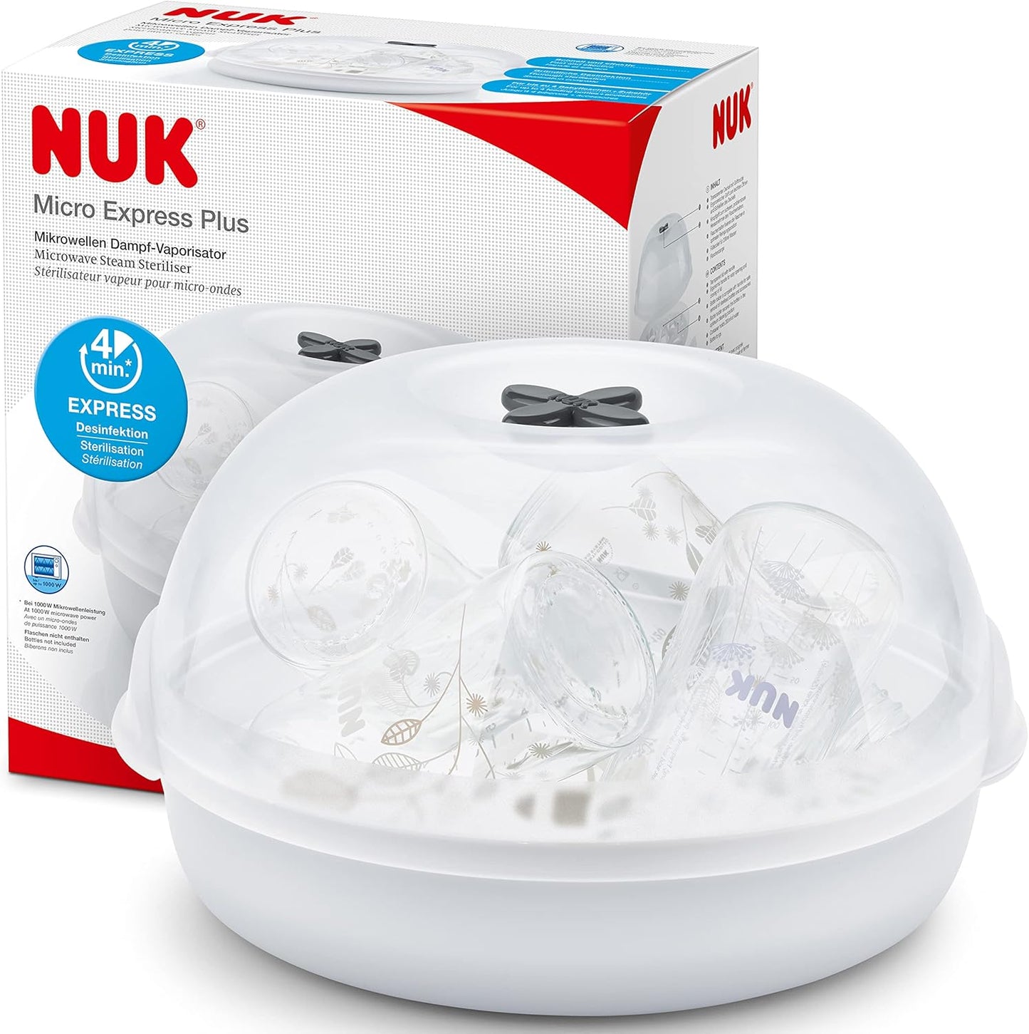 Nuk - Stérilisateur Micro-ondes - Désinfection Rapide - 4 Biberons – €25,99