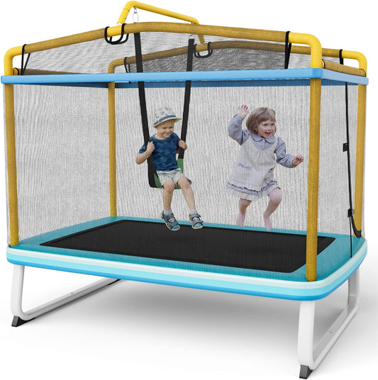 GYMAX - Trampoline Enfant - Design 3-en-1 - Sécurité Renforcée – €118,99