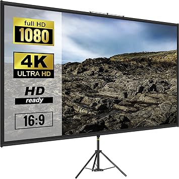 Écrans de projection VEVOR 177,8 cm – 4K HD – Trépied réglable