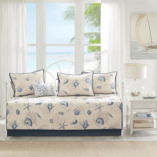 Madison Park - Couvre-Lit Daybed - Design Côtier - Bleu Coquillage – €48,52