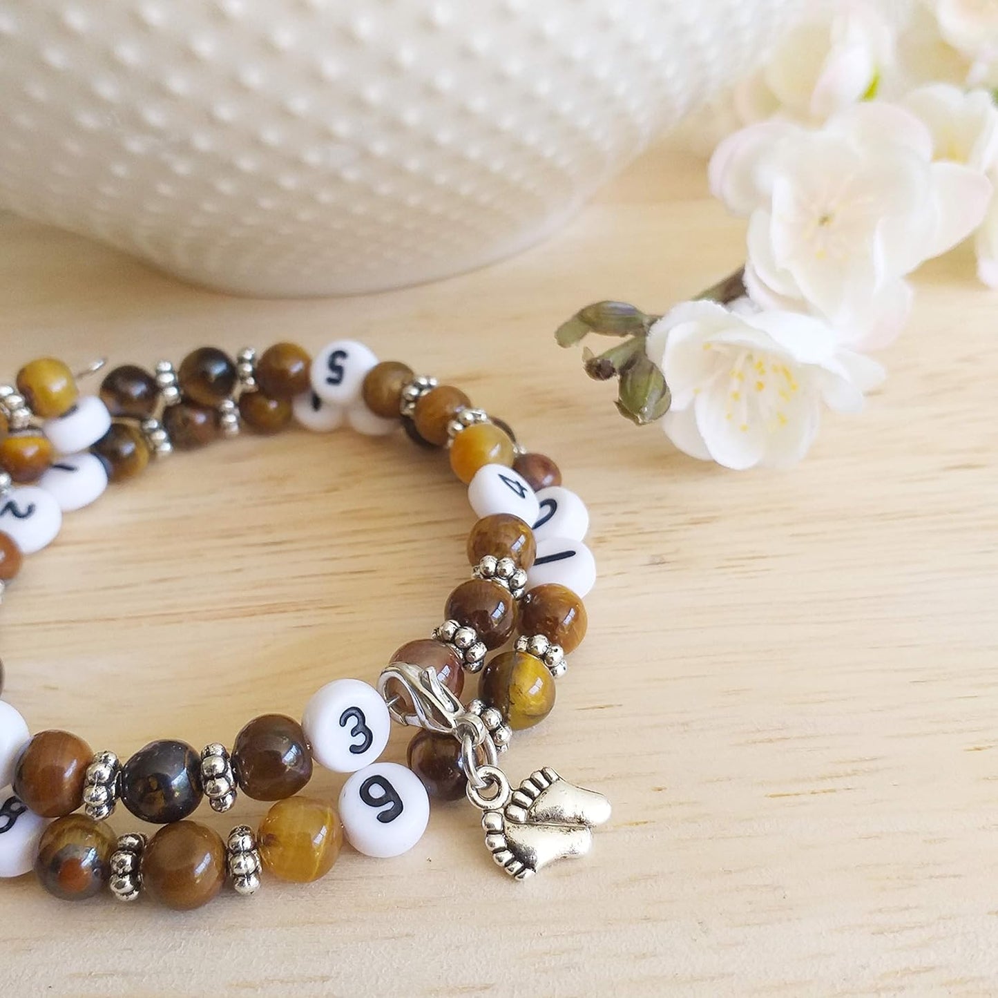 Naïris bijoux - Bracelet Allaitement - Œil de Tigre - Enregistrement Temps Tétée – €42,99