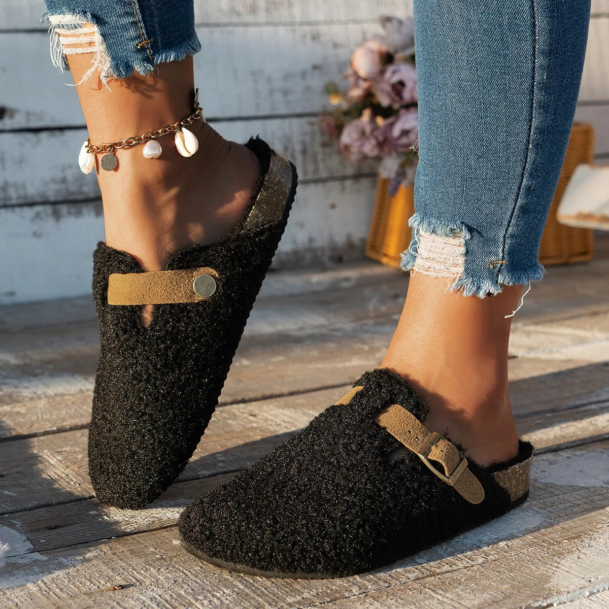 Chaussons Mules Femme – Confort Douillet et Style Décontracté