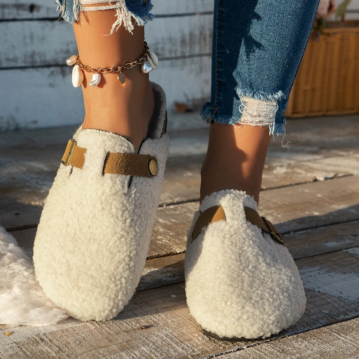 Chaussons Mules Femme – Confort Douillet et Style Décontracté